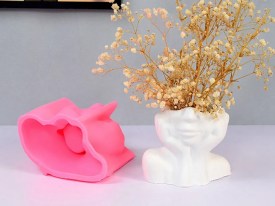 Molde silicona maceta media cabeza